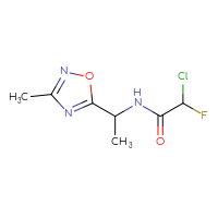 Chemical structure of 2-chloro-2-fluoro-N-[1-(3-methyl-1,2,4-oxadiazol-5-yl)ethyl]acetamide - CSSB09895461601