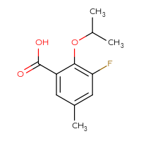 Chemical structure of 3-fluoro-5-methyl-2-(propan-2-yloxy)benzoic acid - CSSB00021476453