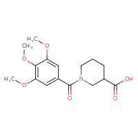 Chemical structure of 1-(3,4,5-trimethoxybenzoyl)piperidine-3-carboxylic acid - CSSB00000687952