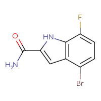 Chemical structure of 4-bromo-7-fluoro-1H-indole-2-carboxamide - CSSB02270738249