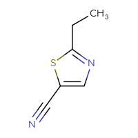 Chemical structure of 2-ethyl-1,3-thiazole-5-carbonitrile - CSSB00010704818