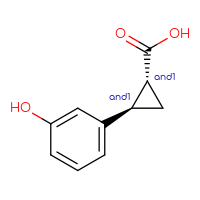 Chemical structure of rac-(1R,2R)-2-(3-hydroxyphenyl)cyclopropane-1-carboxylic acid - CSSB00025772201