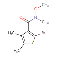 Chemical structure of 2-bromo-N-methoxy-N,4,5-trimethylthiophene-3-carboxamide - CSSB00121466057