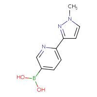 Chemical structure of [6-(1-methyl-1H-pyrazol-3-yl)pyridin-3-yl]boronic acid - CSSB00010197866