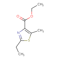 Chemical structure of ethyl 2-ethyl-5-methyl-1,3-thiazole-4-carboxylate - CSSB00012002422