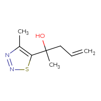 Chemical structure of 2-(4-methyl-1,2,3-thiadiazol-5-yl)pent-4-en-2-ol - CSSB21017606411