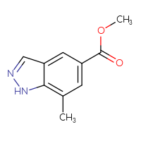 Chemical structure of methyl 7-methyl-1H-indazole-5-carboxylate - CSSB00009868751