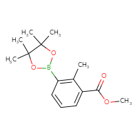 Chemical structure of methyl 2-methyl-3-(4,4,5,5-tetramethyl-1,3,2-dioxaborolan-2-yl)benzoate - CSSB00009888953