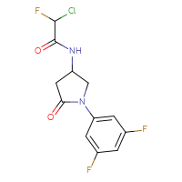 Chemical structure of 2-chloro-N-[1-(3,5-difluorophenyl)-5-oxopyrrolidin-3-yl]-2-fluoroacetamide - CSSB21332117530