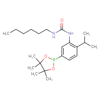 Chemical structure of 3-hexyl-1-[2-(propan-2-yl)-5-(4,4,5,5-tetramethyl-1,3,2-dioxaborolan-2-yl)phenyl]urea - CSSB21332092424
