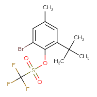 Chemical structure of 2-bromo-6-tert-butyl-4-methylphenyl trifluoromethanesulfonate - CSSB21009710544