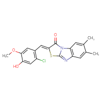 Chemical structure of (4Z)-4-[(2-chloro-4-hydroxy-5-methoxyphenyl)methylidene]-10,11-dimethyl-5-thia-2,7-diazatricyclo[6.4.0.0²,⁶]dodeca-1(8),6,9,11-tetraen-3-one - CSSB02267485620