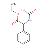 Chemical structure of ethyl 2-(carbamoylamino)-2-phenylacetate - CSSB00012706190