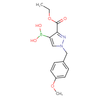 Chemical structure of [3-(ethoxycarbonyl)-1-[(4-methoxyphenyl)methyl]-1H-pyrazol-4-yl]boronic acid - CSSB06726389052