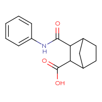 Chemical structure of 3-(phenylcarbamoyl)bicyclo[2.2.1]heptane-2-carboxylic acid - CSSB00121685778