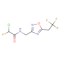 Chemical structure of 2-chloro-2-fluoro-N-{[5-(2,2,2-trifluoroethyl)-1,2,4-oxadiazol-3-yl]methyl}acetamide - CSSB21332102496