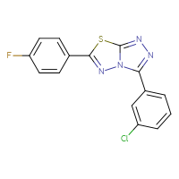 Chemical structure of 3-(3-chlorophenyl)-6-(4-fluorophenyl)-[1,2,4]triazolo[3,4-b][1,3,4]thiadiazole - CSSB00121637841