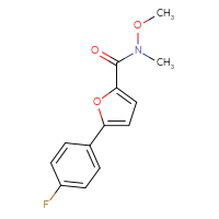 Chemical structure of 5-(4-fluorophenyl)-N-methoxy-N-methylfuran-2-carboxamide - CSSB00103756687