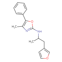 Chemical structure of N-[1-(furan-3-yl)propan-2-yl]-4-methyl-5-phenyl-1,3-oxazol-2-amine - CSSB21495871373