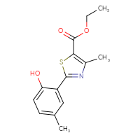 Chemical structure of ethyl 2-(2-hydroxy-5-methylphenyl)-4-methyl-1,3-thiazole-5-carboxylate - CSSB02200404117