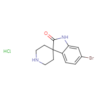 Chemical structure of 6-bromo-1,2-dihydrospiro[indole-3,4'-piperidin]-2-one hydrochloride - CSSB00010062993
