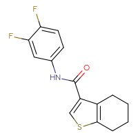 Chemical structure of N-(3,4-difluorophenyl)-4,5,6,7-tetrahydro-1-benzothiophene-3-carboxamide - CSSB00046117453