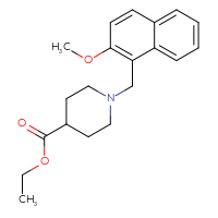 Chemical structure of ethyl 1-[(2-methoxynaphthalen-1-yl)methyl]piperidine-4-carboxylate - CSSB00048946230