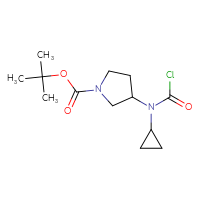 Chemical structure of tert-butyl 3-[(chlorocarbonyl)(cyclopropyl)amino]pyrrolidine-1-carboxylate - CSSB06256199465