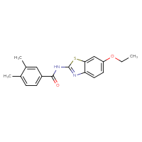 Chemical structure of N-(6-ethoxy-1,3-benzothiazol-2-yl)-3,4-dimethylbenzamide - CSSB00104987371