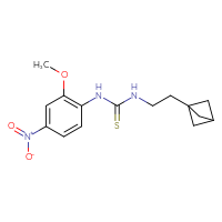 Chemical structure of 3-(2-{bicyclo[1.1.1]pentan-1-yl}ethyl)-1-(2-methoxy-4-nitrophenyl)thiourea - CSSB21432495388
