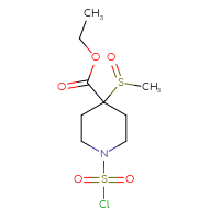 Chemical structure of ethyl 1-(chlorosulfonyl)-4-methanesulfinylpiperidine-4-carboxylate - CSSB21224773372