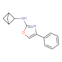 Chemical structure of N-{bicyclo[1.1.1]pentan-2-yl}-4-phenyl-1,3-oxazol-2-amine - CSSB21495906830