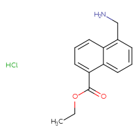 Chemical structure of ethyl 5-(aminomethyl)naphthalene-1-carboxylate hydrochloride - CSSB20963528293