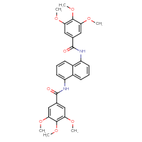 Chemical structure of 3,4,5-trimethoxy-N-[5-(3,4,5-trimethoxybenzamido)naphthalen-1-yl]benzamide - CSSB00121718188