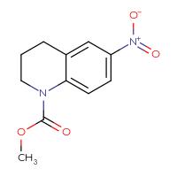 Chemical structure of methyl 6-nitro-1,2,3,4-tetrahydroquinoline-1-carboxylate - CSSB00020600376