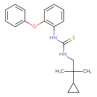 Chemical structure of 3-(2-cyclopropyl-2-methylpropyl)-1-(2-phenoxyphenyl)thiourea - CSSB21432444265