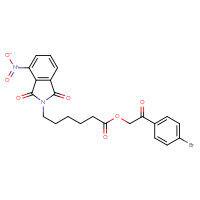 Chemical structure of 2-(4-bromophenyl)-2-oxoethyl 6-(4-nitro-1,3-dioxo-2,3-dihydro-1H-isoindol-2-yl)hexanoate - CSSB00121686390