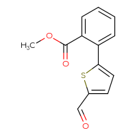 Chemical structure of methyl 2-(5-formylthiophen-2-yl)benzoate - CSSB02150179474