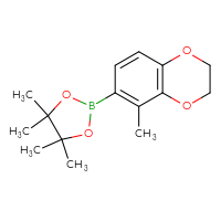 Chemical structure of 4,4,5,5-tetramethyl-2-(5-methyl-2,3-dihydro-1,4-benzodioxin-6-yl)-1,3,2-dioxaborolane - CSSB09883674780