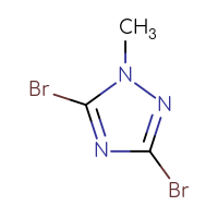 Chemical structure of 3,5-dibromo-1-methyl-1H-1,2,4-triazole - CSSB00009892903