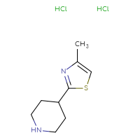 Chemical structure of 4-(4-methyl-1,3-thiazol-2-yl)piperidine dihydrochloride - CSSB00000749876