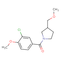Chemical structure of 1-(3-chloro-4-methoxybenzoyl)-3-(methoxymethyl)pyrrolidine - CSSB02018210553
