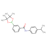 Chemical structure of N-[4-(propan-2-yl)phenyl]-3-(4,4,5,5-tetramethyl-1,3,2-dioxaborolan-2-yl)benzamide - CSSB00161153513