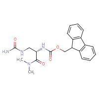 Chemical structure of (9H-fluoren-9-yl)methyl N-[(1S)-2-(carbamoylamino)-1-(dimethylcarbamoyl)ethyl]carbamate - CSSB21043411732
