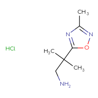 Chemical structure of 2-methyl-2-(3-methyl-1,2,4-oxadiazol-5-yl)propan-1-amine hydrochloride - CSSB00160446417