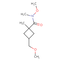Chemical structure of N-methoxy-3-(methoxymethyl)-N,1-dimethylcyclobutane-1-carboxamide - CSSB20603775429