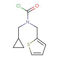 Chemical structure of N-(cyclopropylmethyl)-N-[(thiophen-2-yl)methyl]carbamoyl chloride - CSSB06256211865