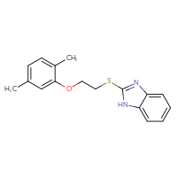 Chemical structure of 2-{[2-(2,5-dimethylphenoxy)ethyl]sulfanyl}-1H-1,3-benzodiazole - CSSB00020598405