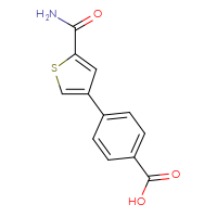 Chemical structure of 4-(5-carbamoylthiophen-3-yl)benzoic acid - CSSB06581046793