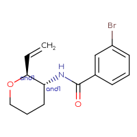 Chemical structure of rac-3-bromo-N-[(2R,3S)-2-ethenyloxan-3-yl]benzamide - CSSB00088927383